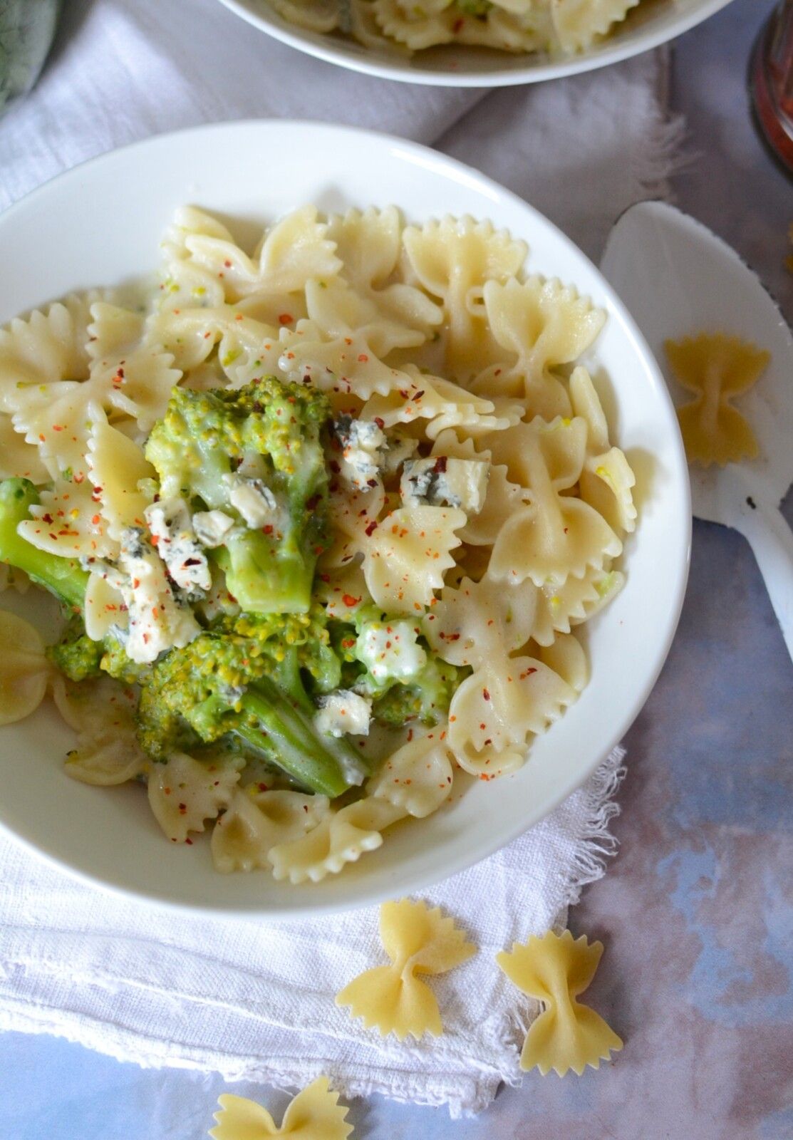 Pâtes béchamel brocoli et fromage bleu #végétarien