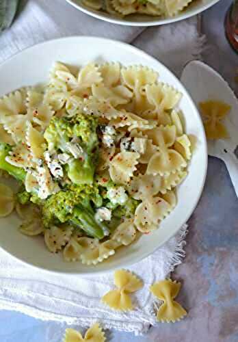 Pâtes béchamel brocoli et fromage bleu #végétarien