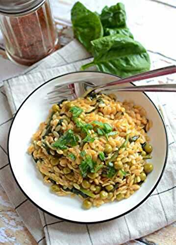 Risini épinards petits pois #végétarien