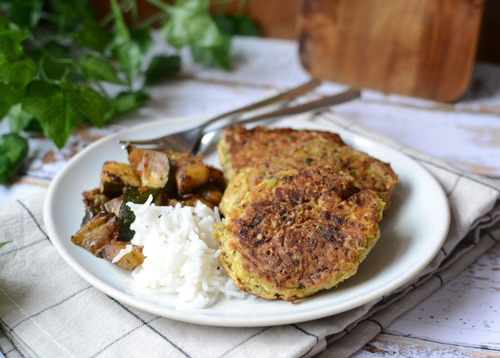 Galettes pois chiches flocons d'avoine courgette champignons #vég