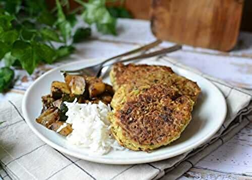 Galettes pois chiches flocons d'avoine courgette champignons #vég