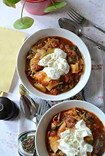 Lasagne à la casserole - épinards courgette thon