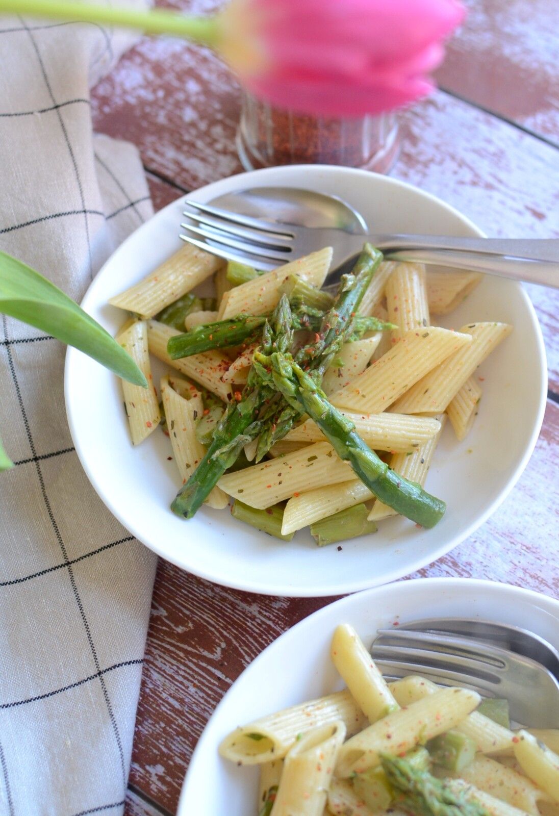 Pâtes aux asperges vertes #végétarien