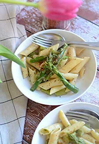 Pâtes aux asperges vertes #végétarien