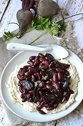 Crème de féta, haricots rouges et betteraves rôties #végétarien