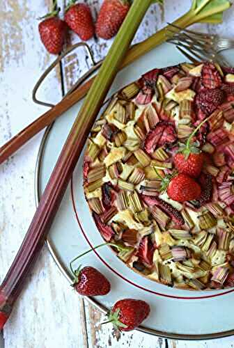 Gâteau rhubarbe fraises