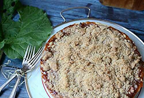 Tarte fraises rhubarbe crumble