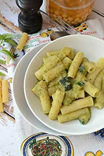 Pâtes à la crème courgette pois chiches #vég