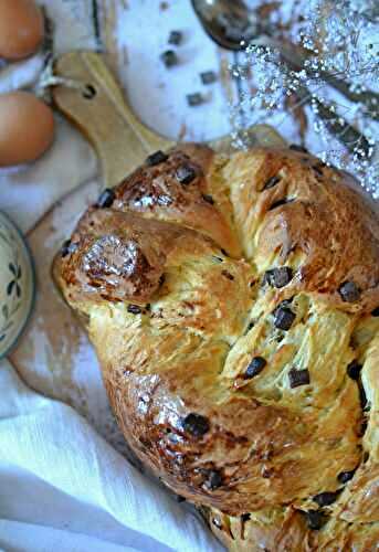 Brioche tressée aux pépites de chocolat