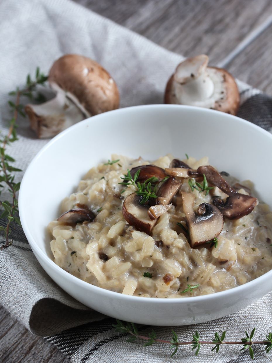 Risotto aux champignons bruns