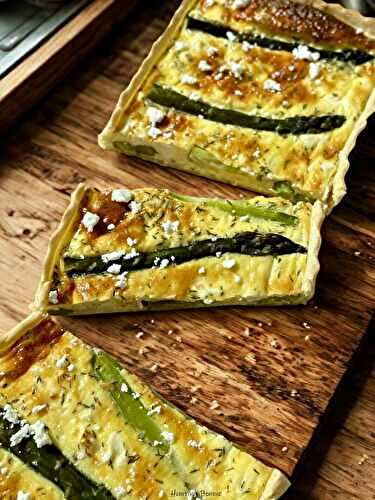 Quiche aux asperges, feta et thym