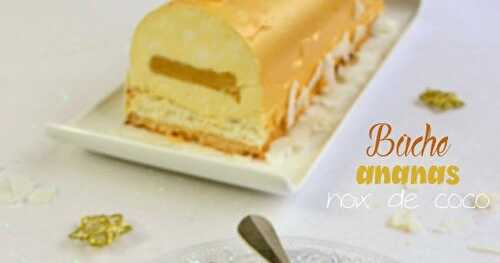 Bûche de Noël ananas & noix de coco