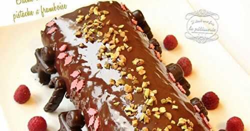 Bûche de Noël framboise et pistache