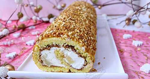 Bûche roulée poire praliné