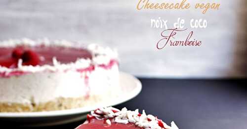 Cheesecake noix de coco et framboise vegan {cru, sans gluten, sans lactose}