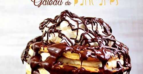 Gâteau de pancakes vanille chocolat