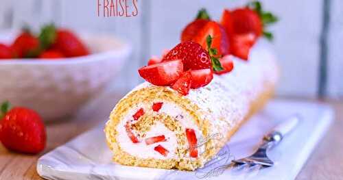 Gâteau roulé aux fraises