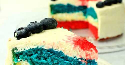 Gâteau tricolore bleu blanc rouge {France}