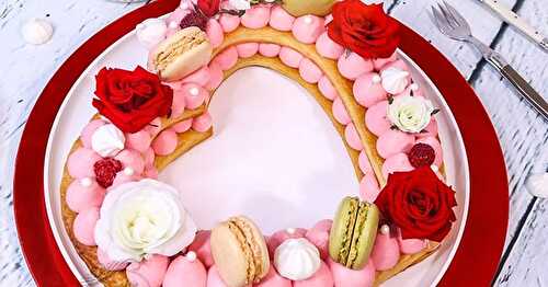 Heart cake framboise et rose pour la Saint Valentin