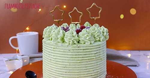 Layer cake pistache framboise