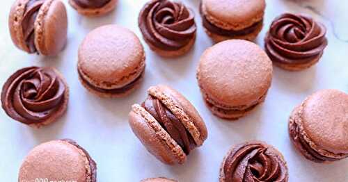 Macarons au chocolat - version facile (ganache simple)
