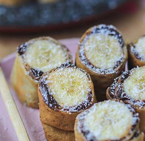 Makis de crêpes banane et chocolat