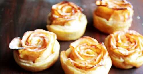 Pomme feuilletée en bouton de rose ~ Apple rose