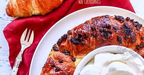 Pudding aux croissants et pépites de chocolat