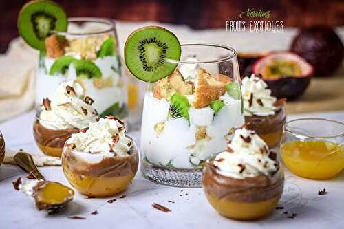 Deux recettes de verrines aux fruits exotiques : kiwis et fruits de la passion