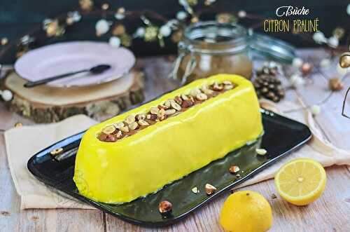 Recette de bûche de Noël citron praliné