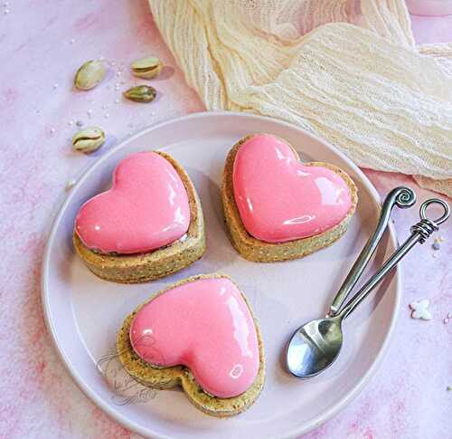 Tartelettes coeur framboise pistache pour la Saint Valentin