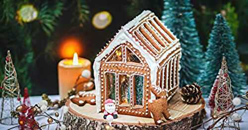 Maison en pain d'épices vitrée et illuminée : de la magie pour Noël