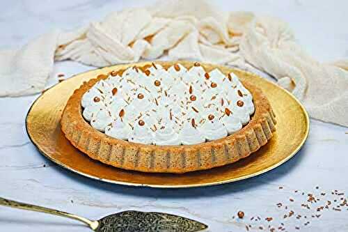 Gâteau vanille spéculoos en forme de tarte