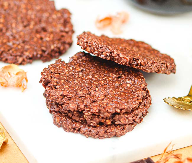 Cookies sans cuisson, sans sucre et sans beurre