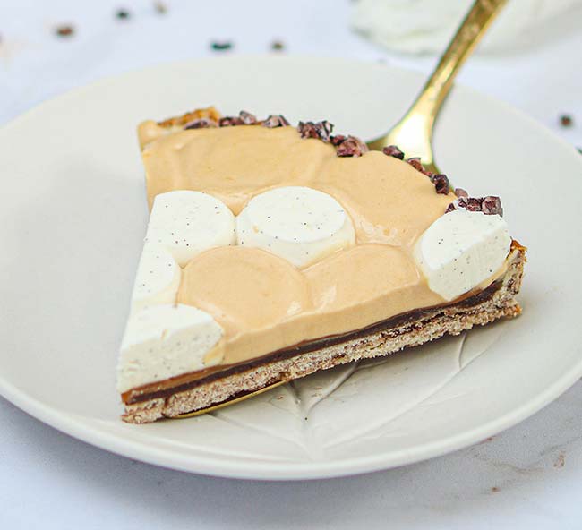 Tarte vanille, chocolat et caramel