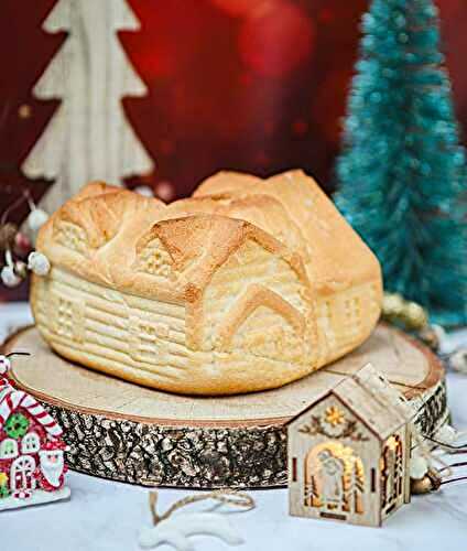Pain de mie en forme de chalet pour Noël