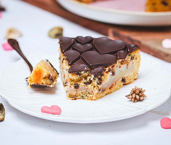 Moelleux poire chocolat de Saint Valentin
