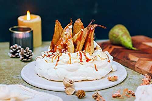 Pavlova poire caramel 