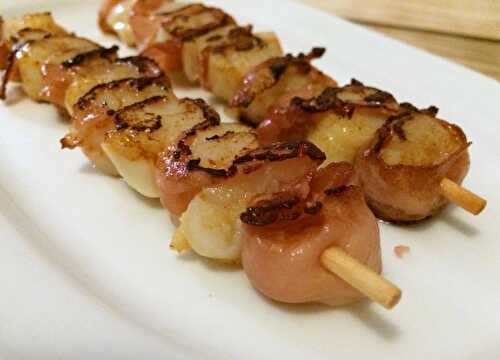 Brochettes de Saint-Jacques au jambon de Parme