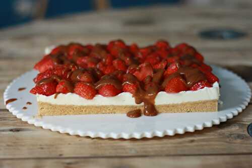 Cheesecake aux fraises & crème de carambar