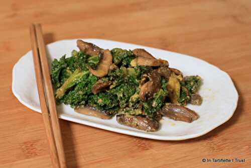 Chou kale & champignons à la carbonara