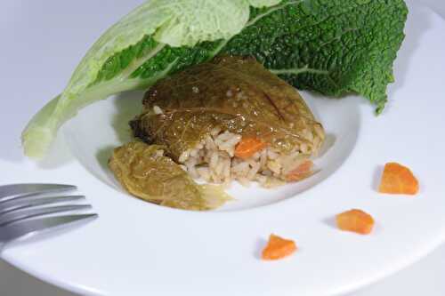 Choux farcis au riz pilaf & petits légumes