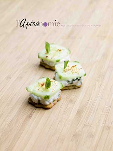 Crackers au fromage frais, concombre & menthe