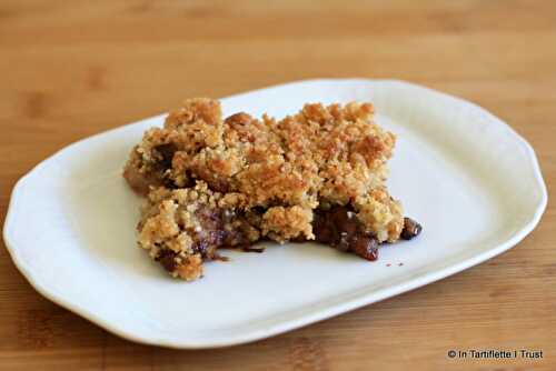 Crumble amandes, poires & chocolat