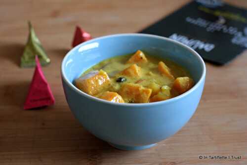 Curry de patate douce à la crème de coco & chutney de mangues