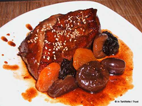 Filet de canard miel-soja aux fruits secs