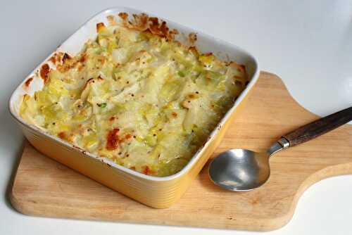 Gratin de poireaux à la crème de brie