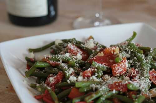 Haricots verts à la sauce tomate & parmesan