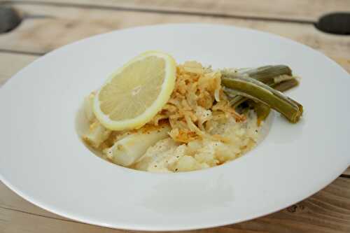 Jeunes poireaux & céleri rissolés au citron, purée de céleri