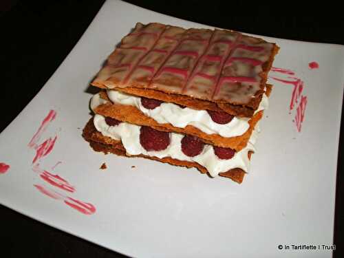 Millefeuille au chocolat blanc et aux framboises